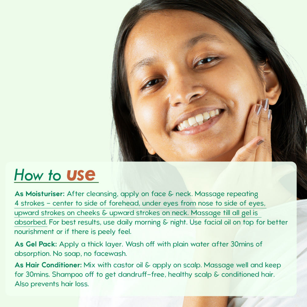 Fresh Pure Aloe Vera Gel for Healthy Skin & Hair, Oil Free Moisturizer and Dandruff Rescue