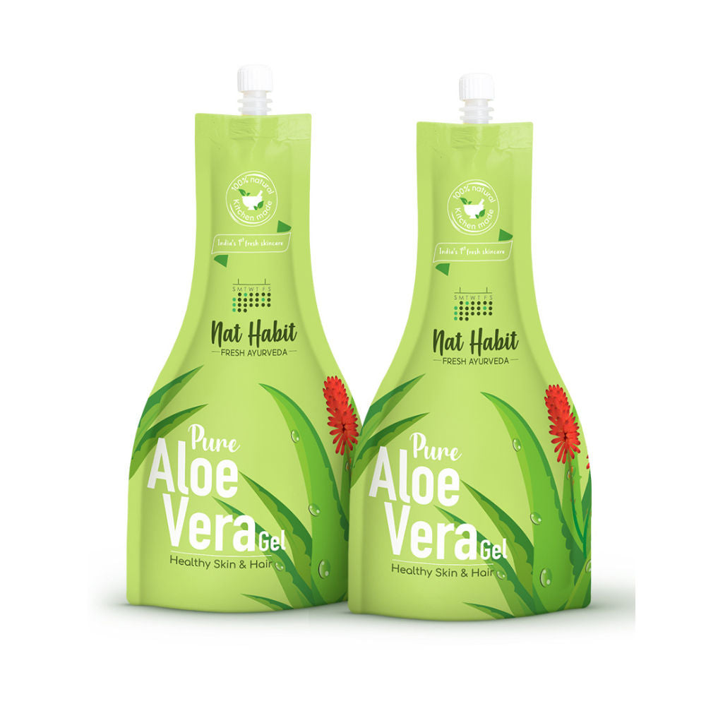 Fresh Pure Aloe Vera Gel for Healthy Skin & Hair, Oil Free Moisturizer and Dandruff Rescue