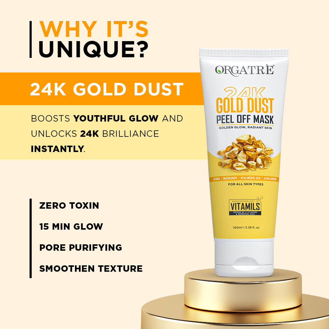 24K Gold Peel Off Mask For Glowing, Bright & Radiant Skin