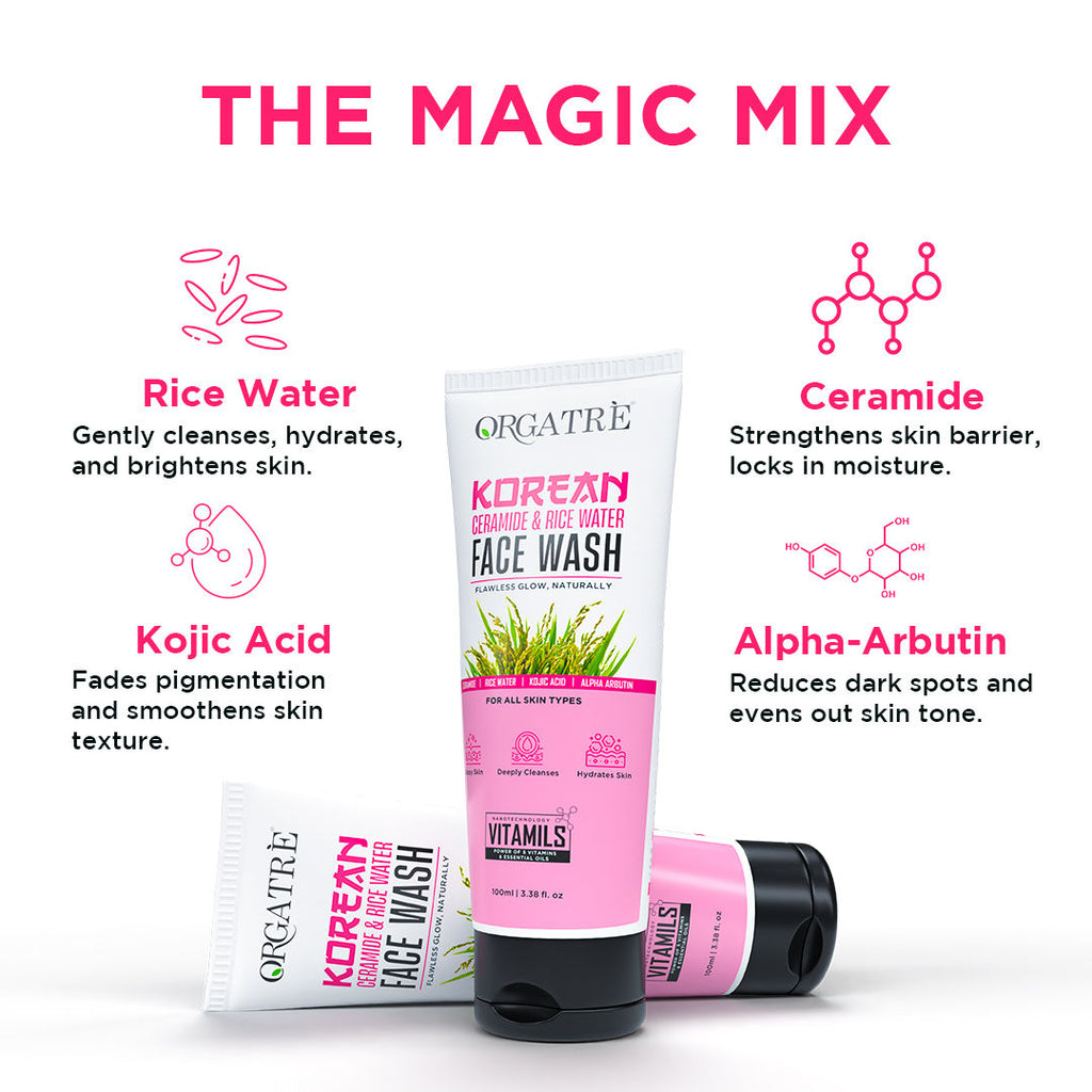 Korean Rice Water & Alpha Arbutin Face Wash