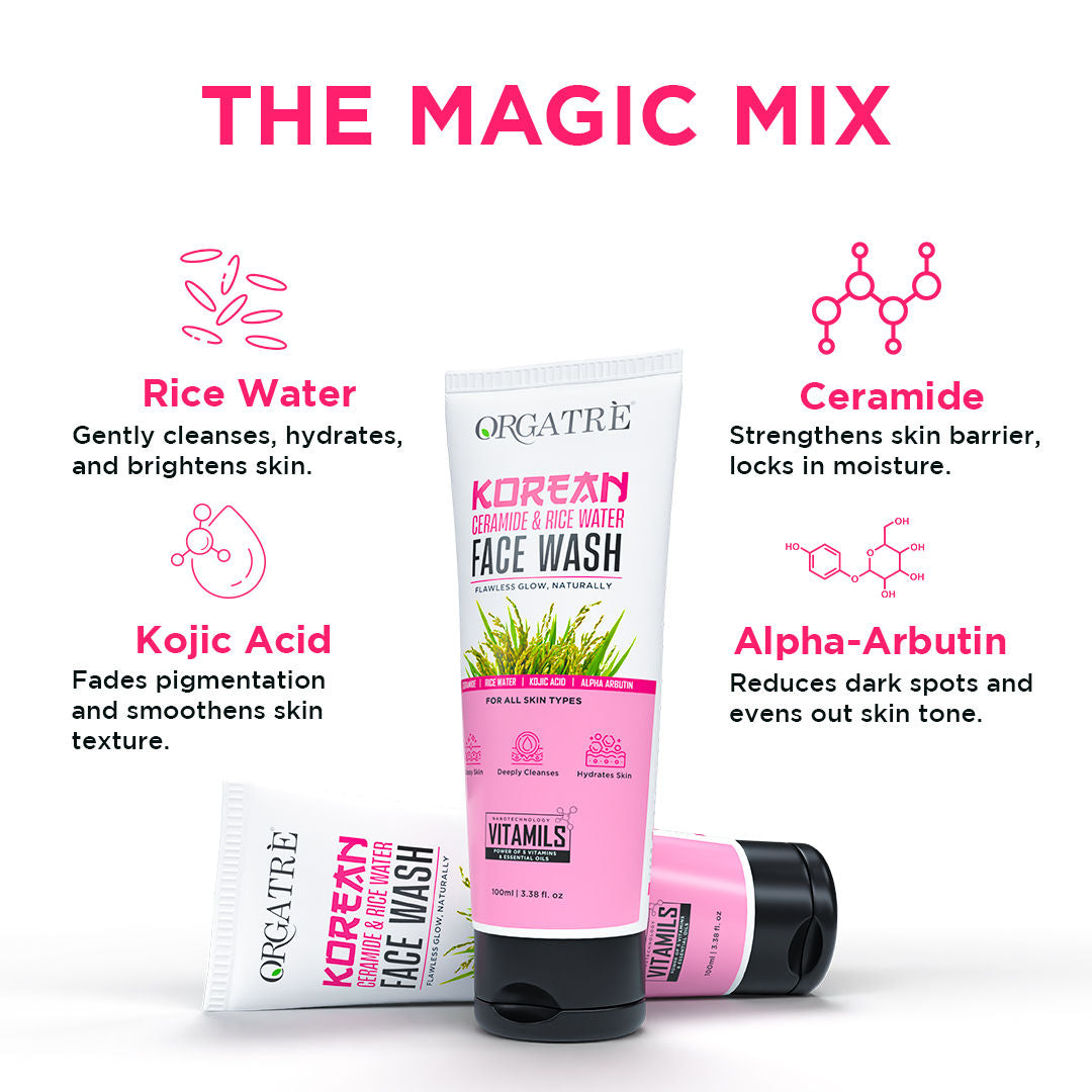 Korean Rice Water & Alpha Arbutin Face Wash