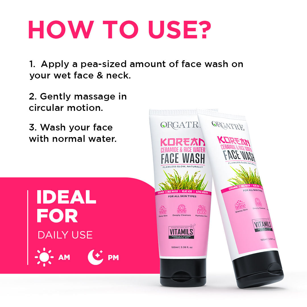 Korean Rice Water & Alpha Arbutin Face Wash