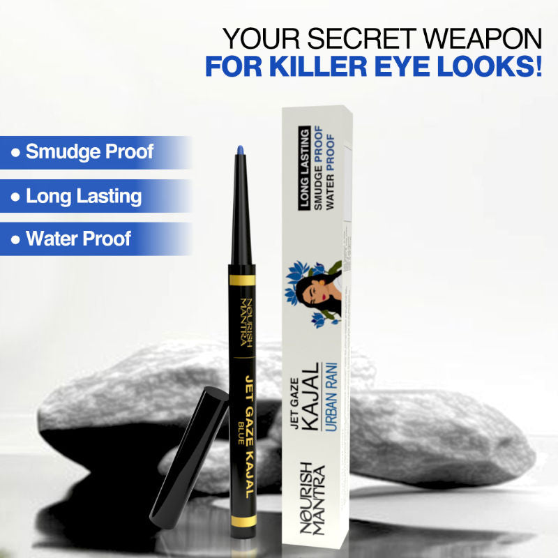 Jet Gaze Kajal Urban Rani - Blue with Almond Oil & Vitamin E - Blue