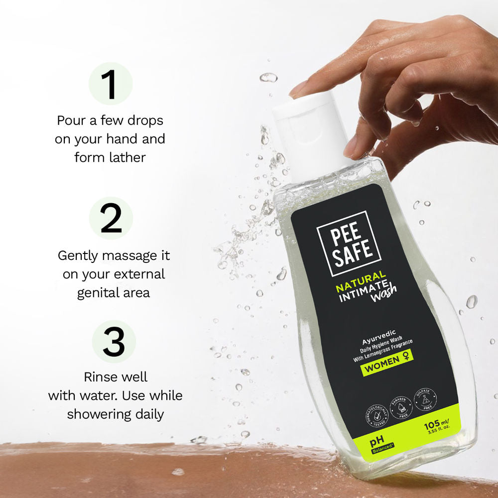 Intimate Wash For Women - Lemongrass Fragrance & 100% Alcohol-Free, Paraben-Free