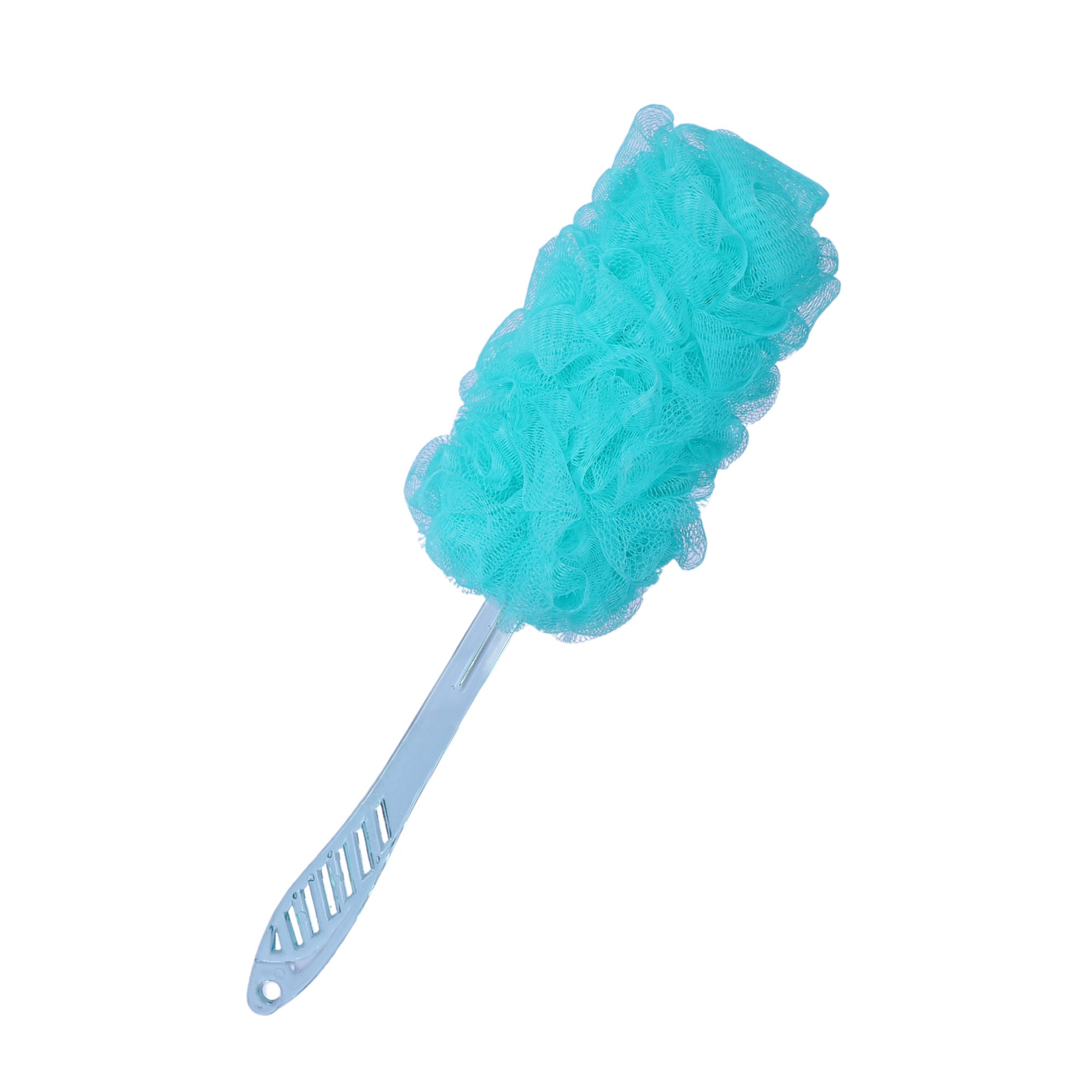 Bath Brush with Long Handle & Soft Nylon Mesh - Green