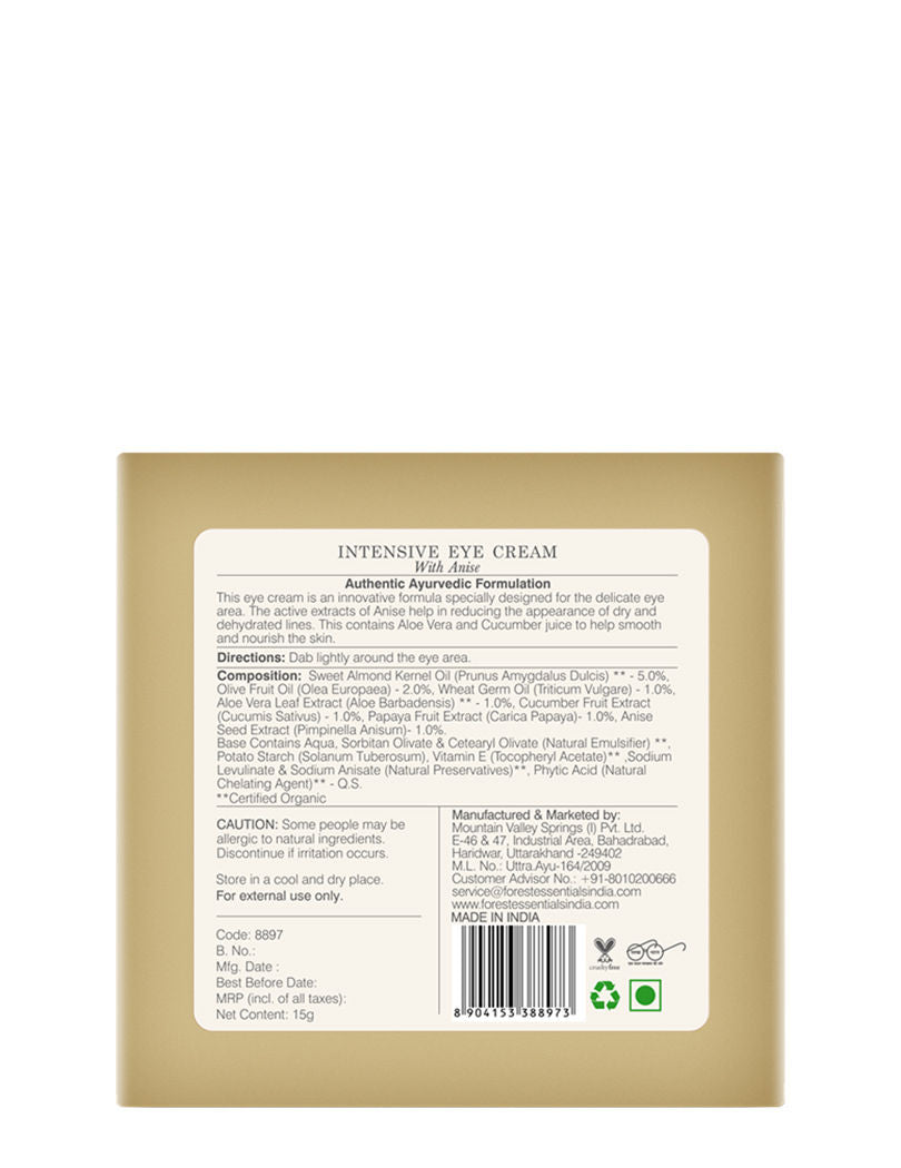 Intensive Anise, Niacinamide & Hyaluronic Acid Under Eye Cream For Dark Circles