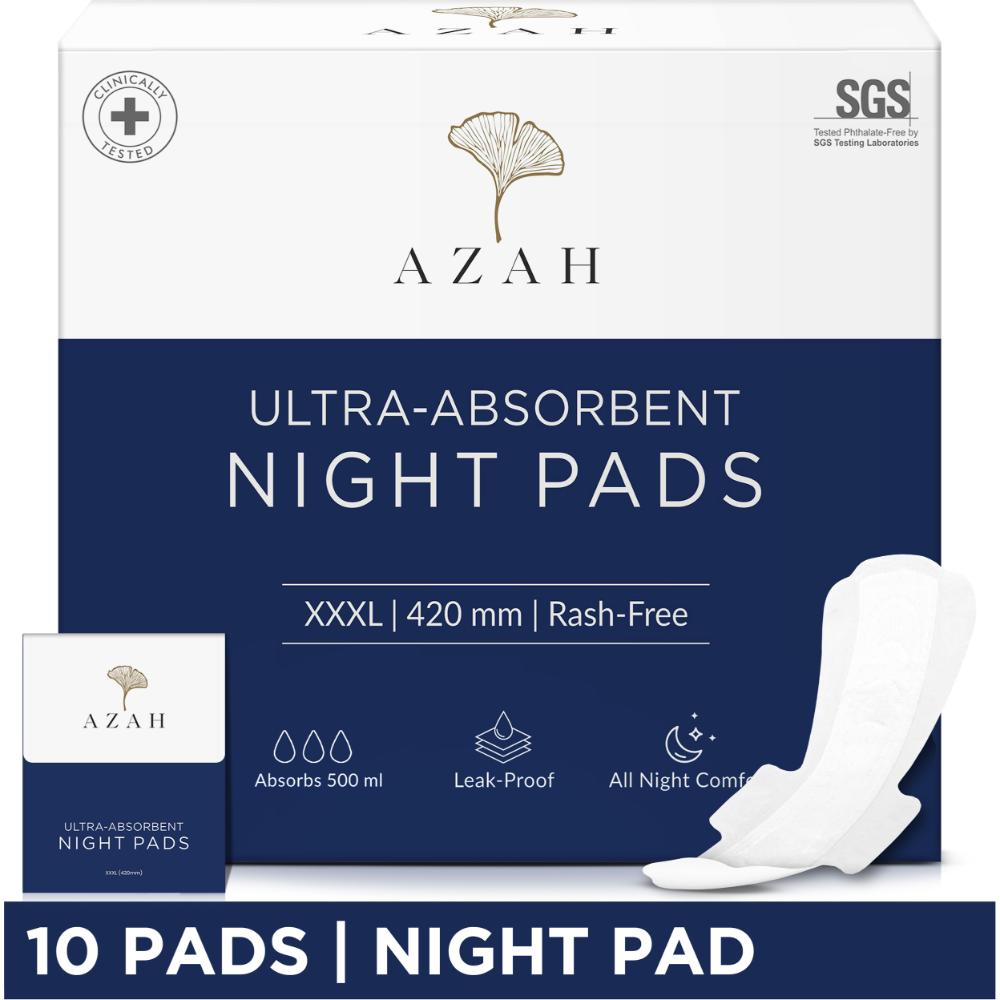 XXXL Night Sanitary Pads For Women,, Extra Large Night Pads , 3x More Leakproof - Box of 25 - 10pcs