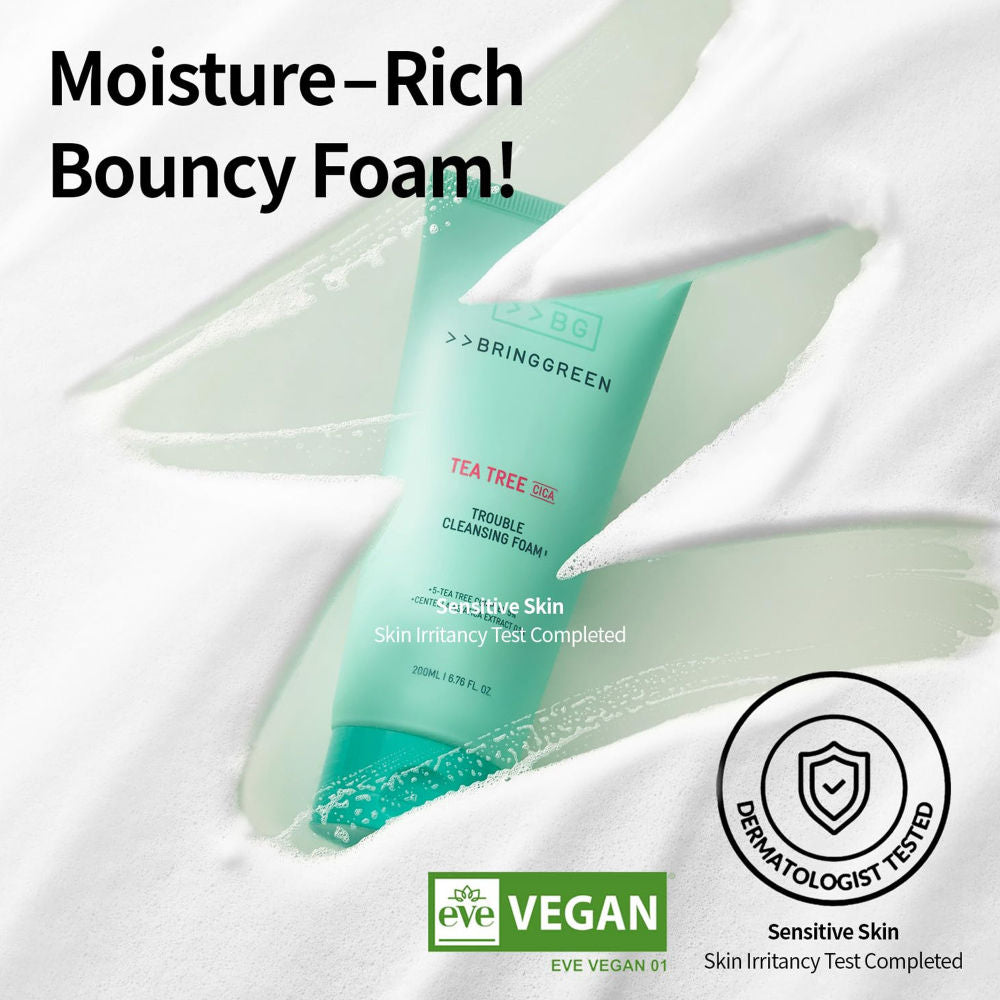 Tea Tree Cica Trouble Cleansing Foam With Salicylic Acid For Acne-Prone Skin