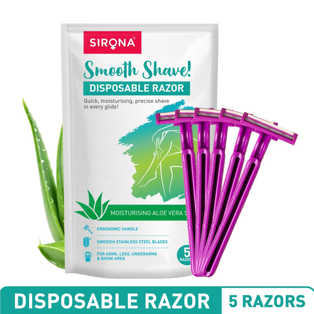 Disposable Shaving Razors for Women, Aloe Vera Lubrication for Smooth Instant Hair Removal