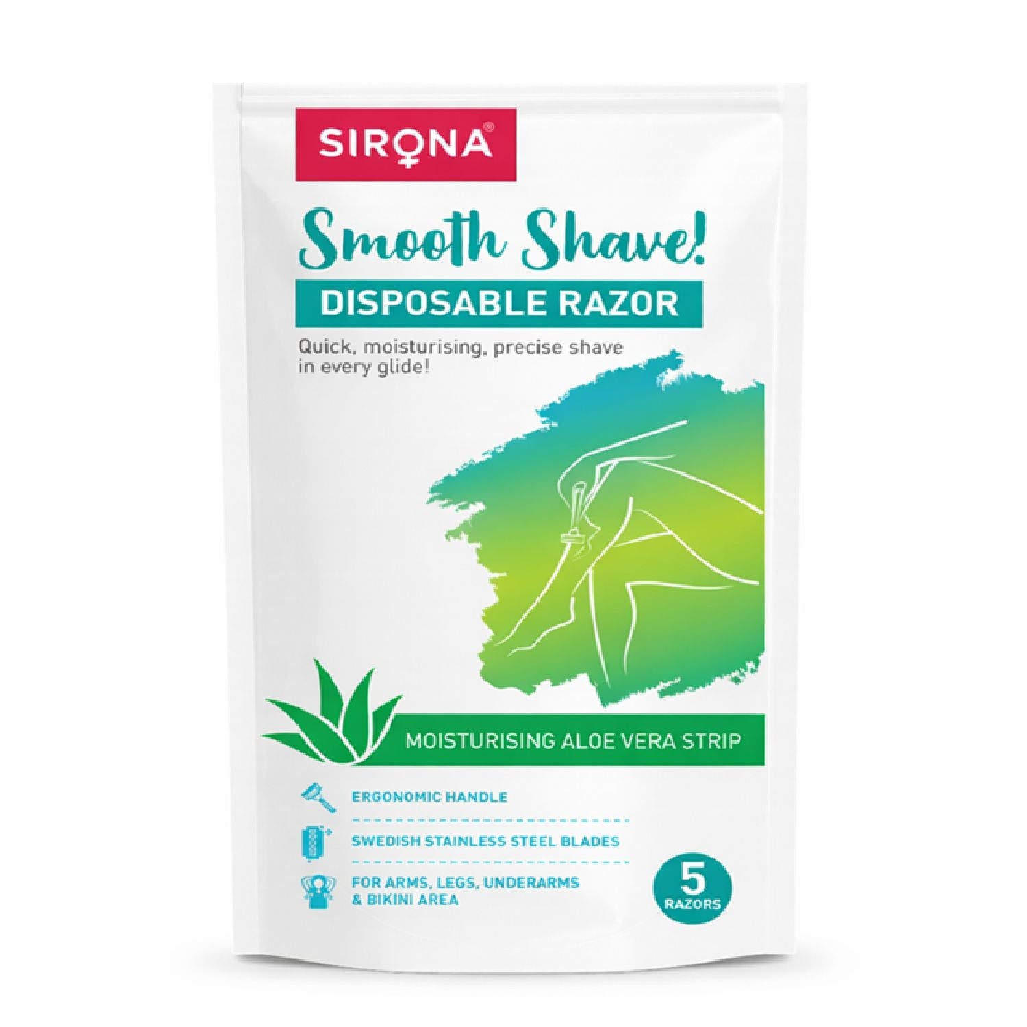 Disposable Shaving Razors for Women, Aloe Vera Lubrication for Smooth Instant Hair Removal