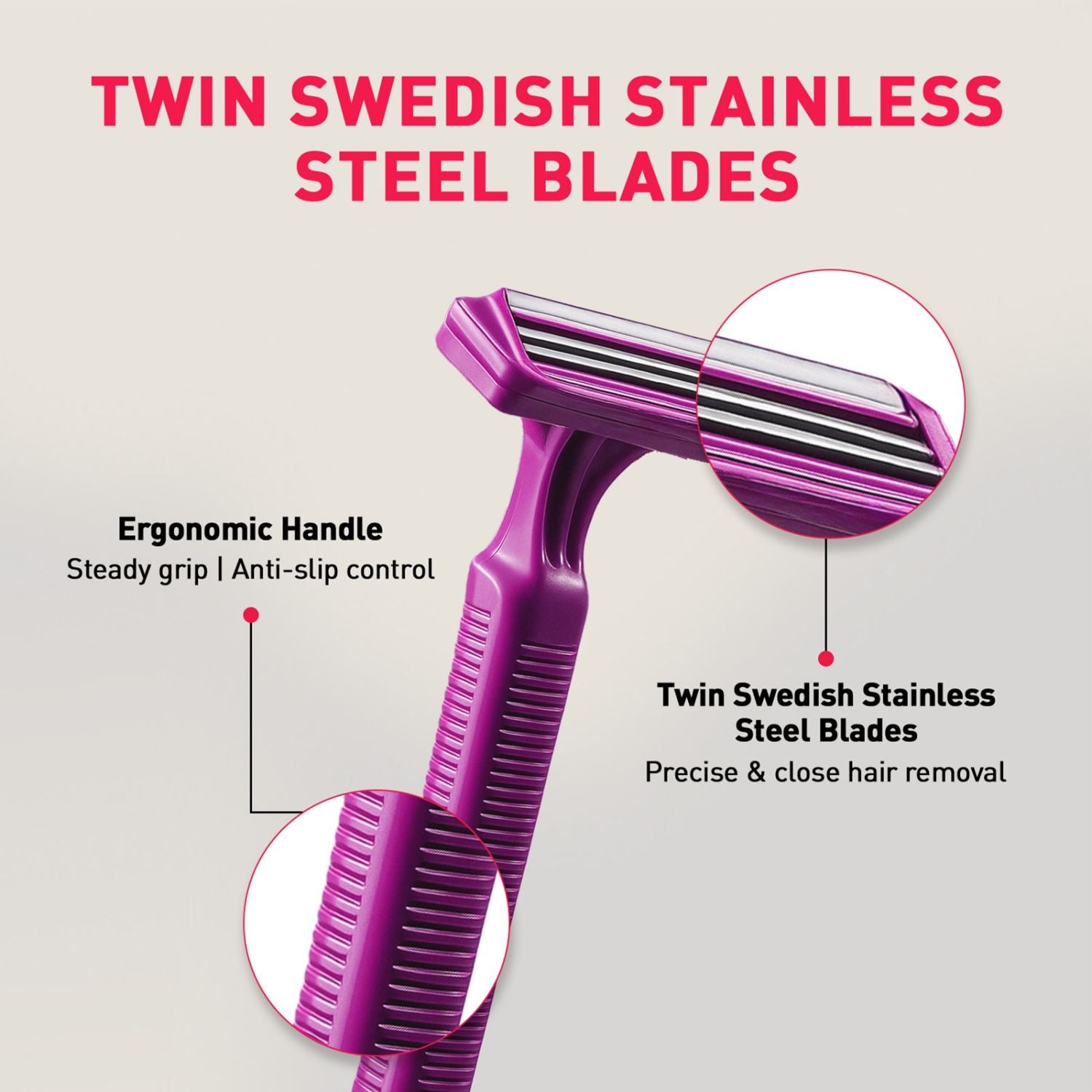 Disposable Shaving Razors for Women, Aloe Vera Lubrication for Smooth Instant Hair Removal