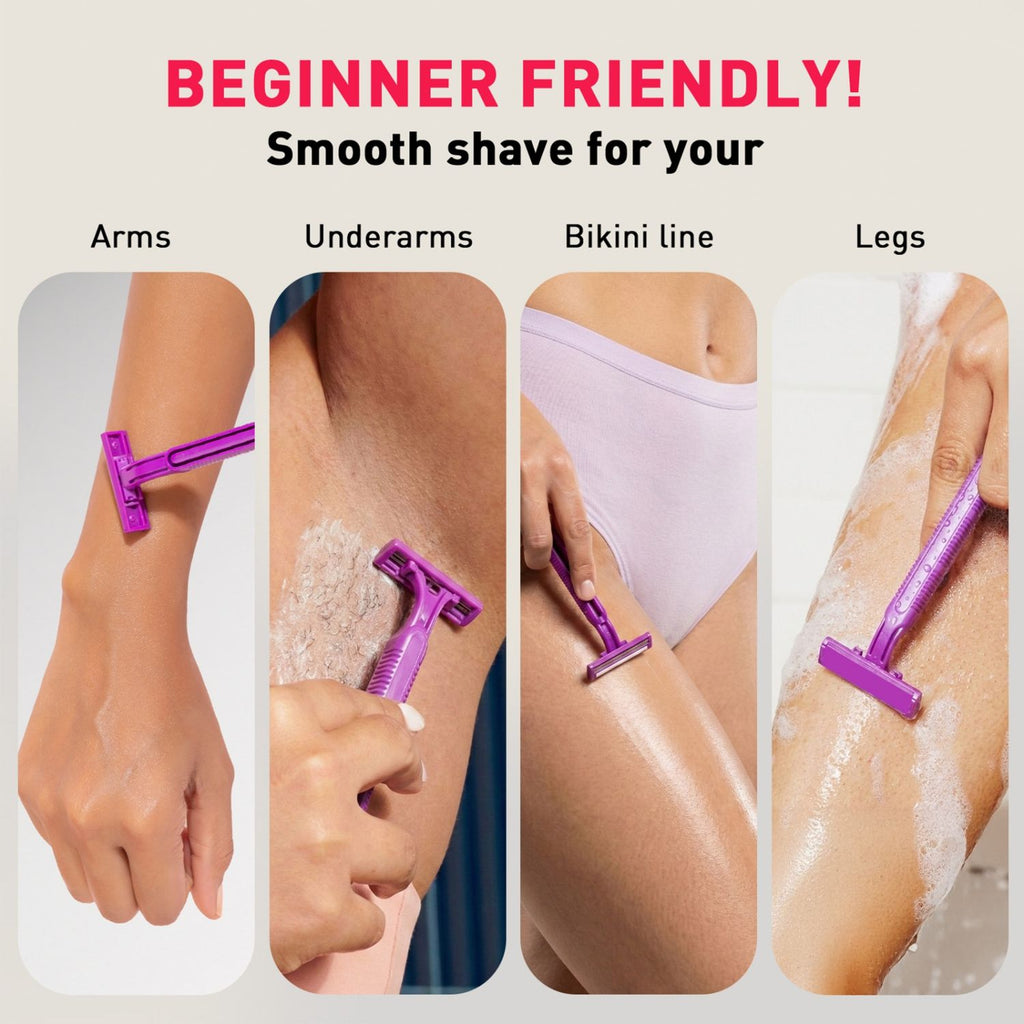 Disposable Shaving Razors for Women, Aloe Vera Lubrication for Smooth Instant Hair Removal