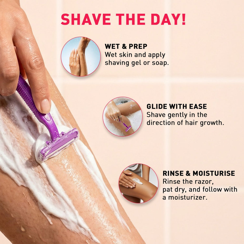 Disposable Shaving Razors for Women, Aloe Vera Lubrication for Smooth Instant Hair Removal