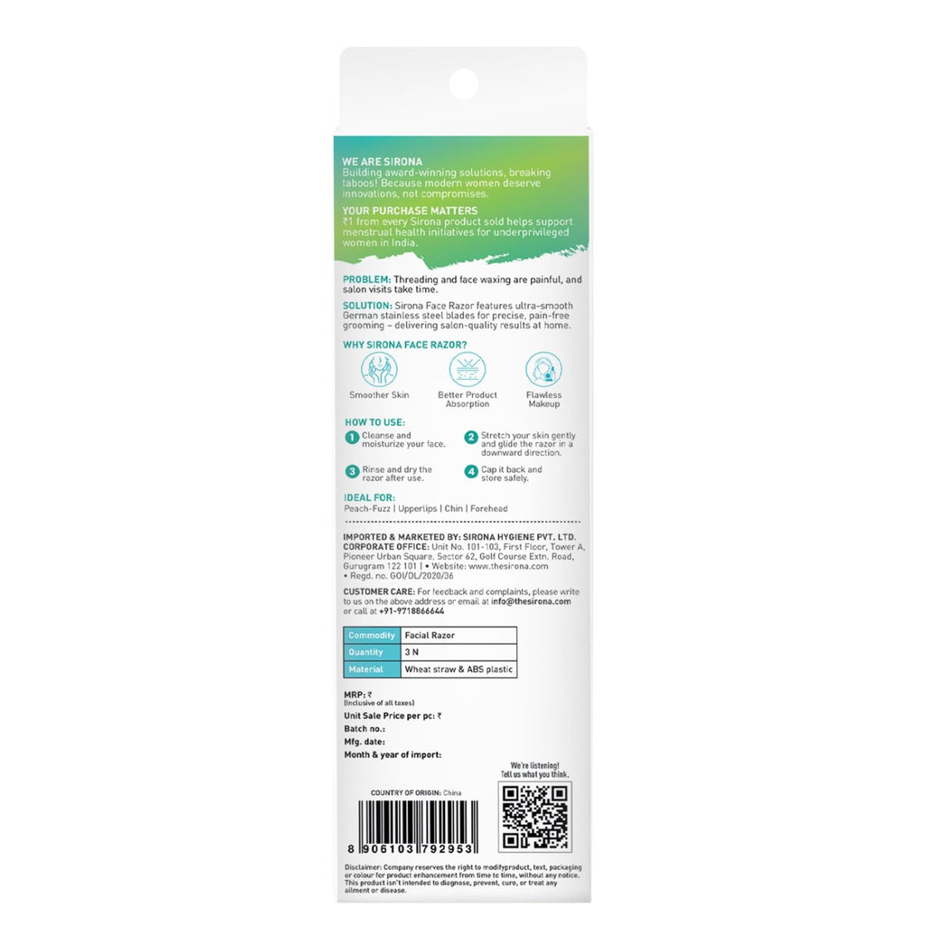 Blink and Glow Reusable Face & Eyebrow Razors for Women, Instant & Painless Hair Removal