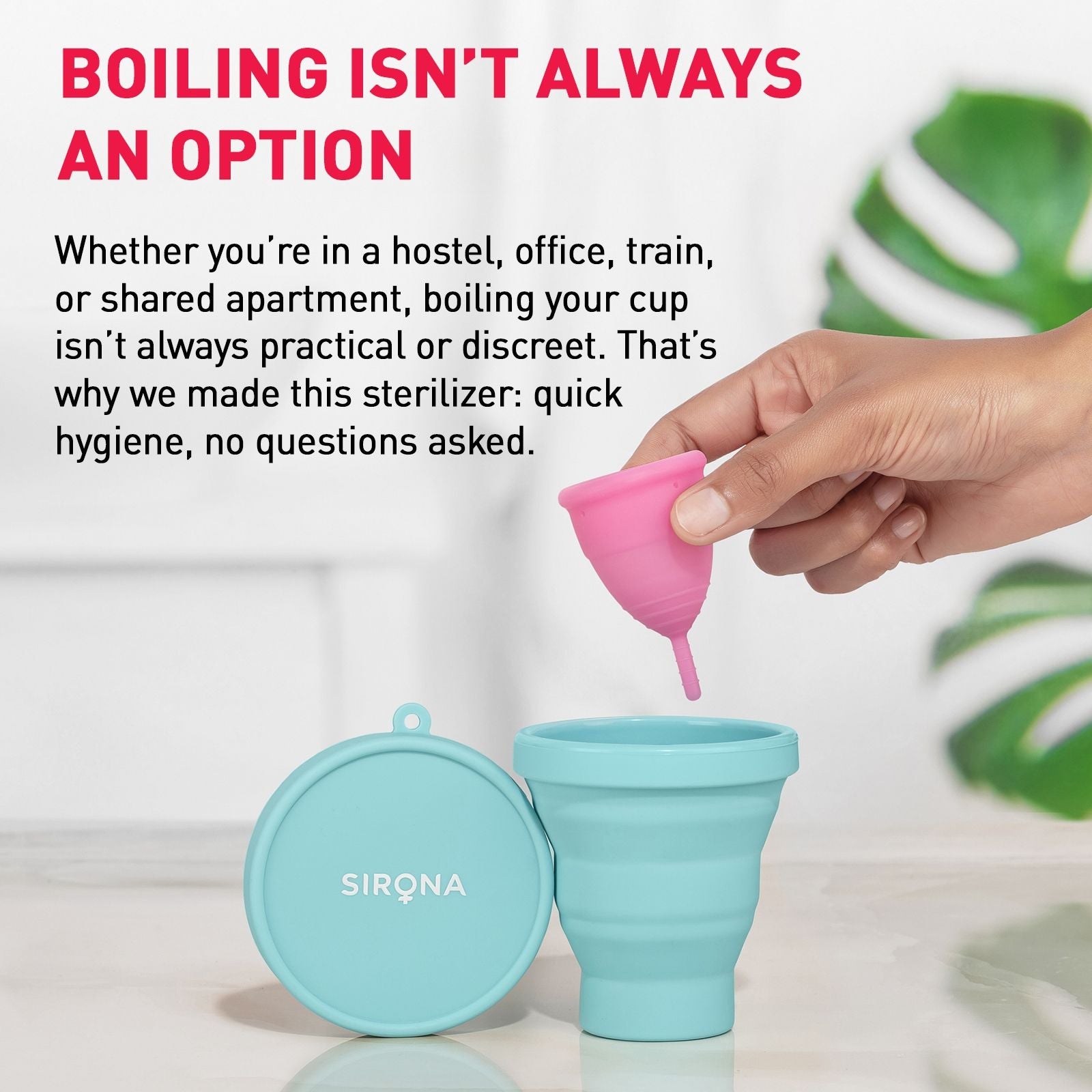 Menstrual Cup Sterilizer Microwave Safe, Collapsible and Easy to Use Sterilizer