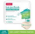 Disposable Period Panties, S-M (22-30 inch) 360° Coverage, Leakage Protection for Heavy Flow
