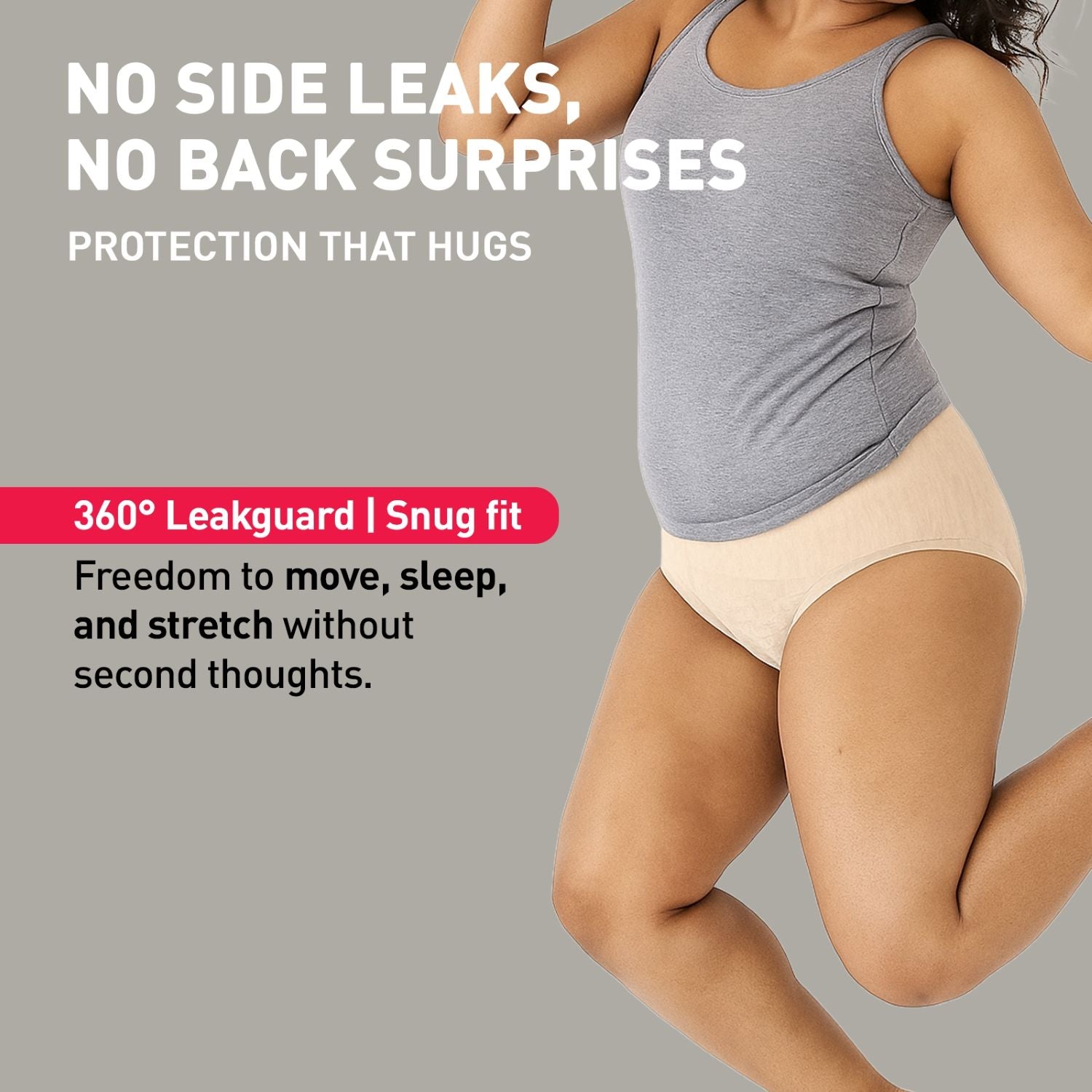 Disposable Period Panties, L-XL (36-44 inch) 360° Coverage, Leakage Protection for Heavy Flow