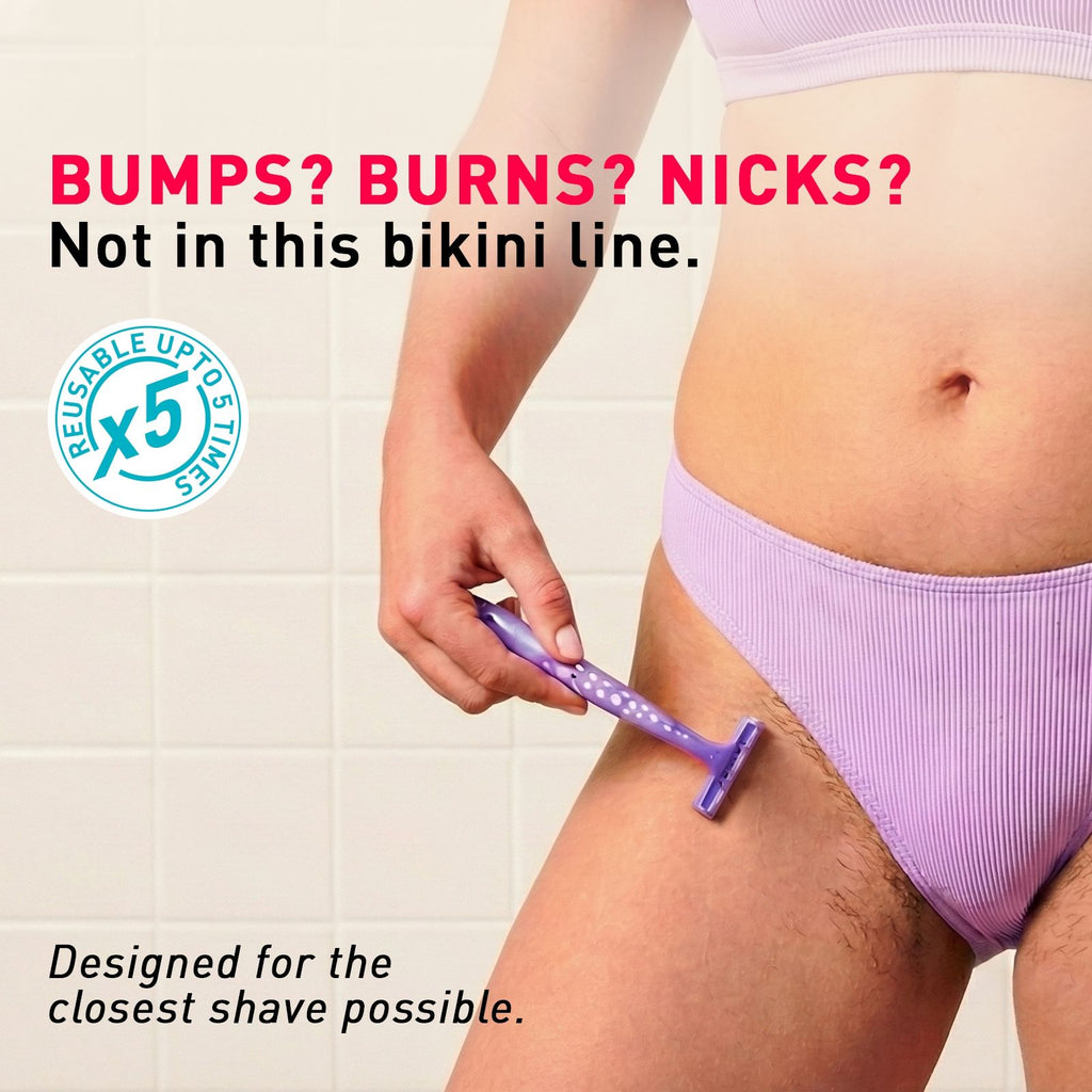 Reusable Bikini Razor for Women for Painless & Irritation-Free Shaving of Bikini Line