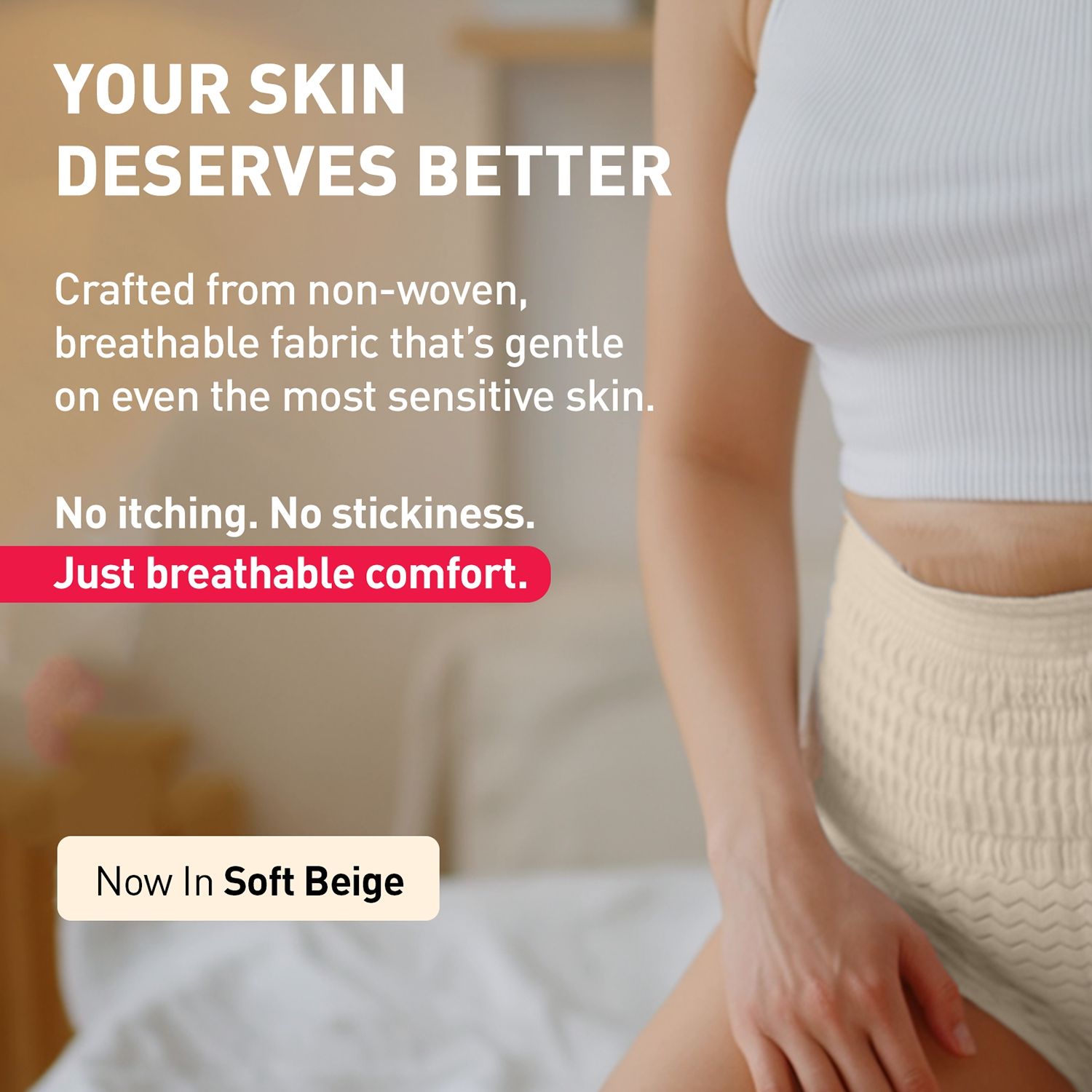 Disposable Period Panties, L-XL (36-44 in.) 360° Coverage, Leakage Protection for Heavy Flow