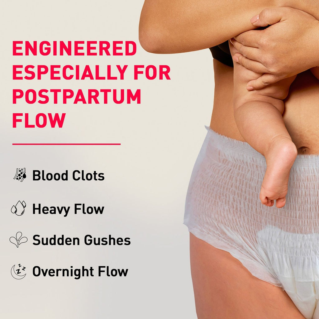 Maternity Panties L-XL (32-44 Inch) For Postpartum Flow, Leak Free, Super Absorbent