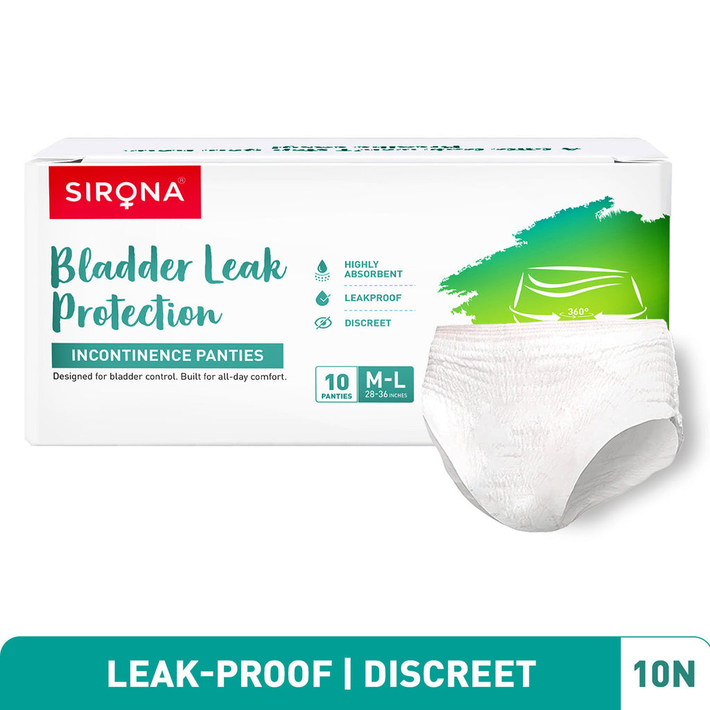 Incontinence Panties, M-L (28-26 in.) Bladder Leak Protection, 360° Coverage, Comfortable Fit
