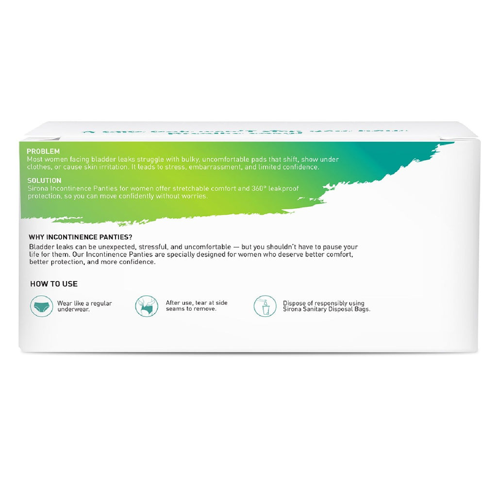 Incontinence Panties, M-L (28-26 in.) Bladder Leak Protection, 360° Coverage, Comfortable Fit