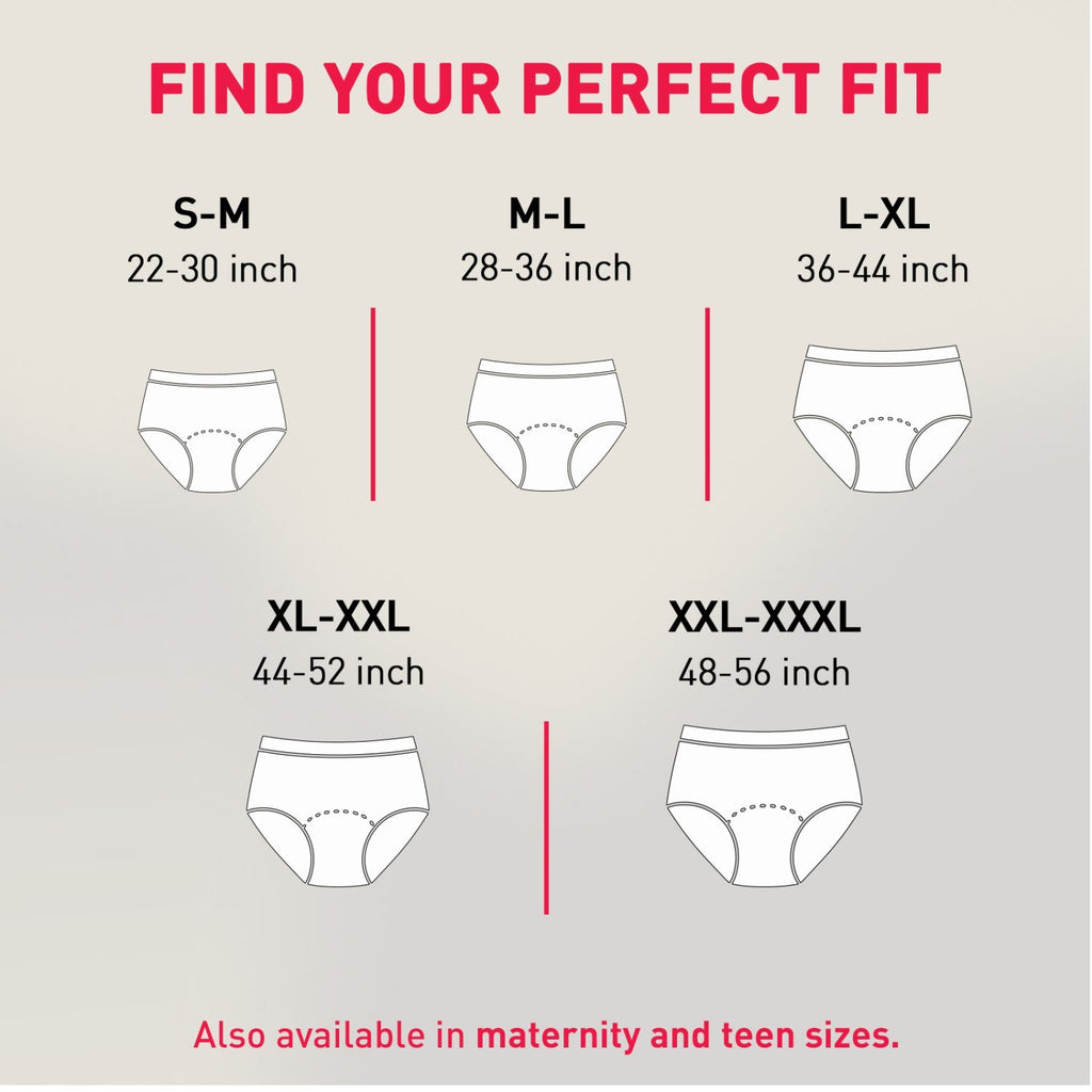Disposable Period Panties, XL-2XL (44-52 in) 360° Coverage, Leakage Protection for Heavy Flow