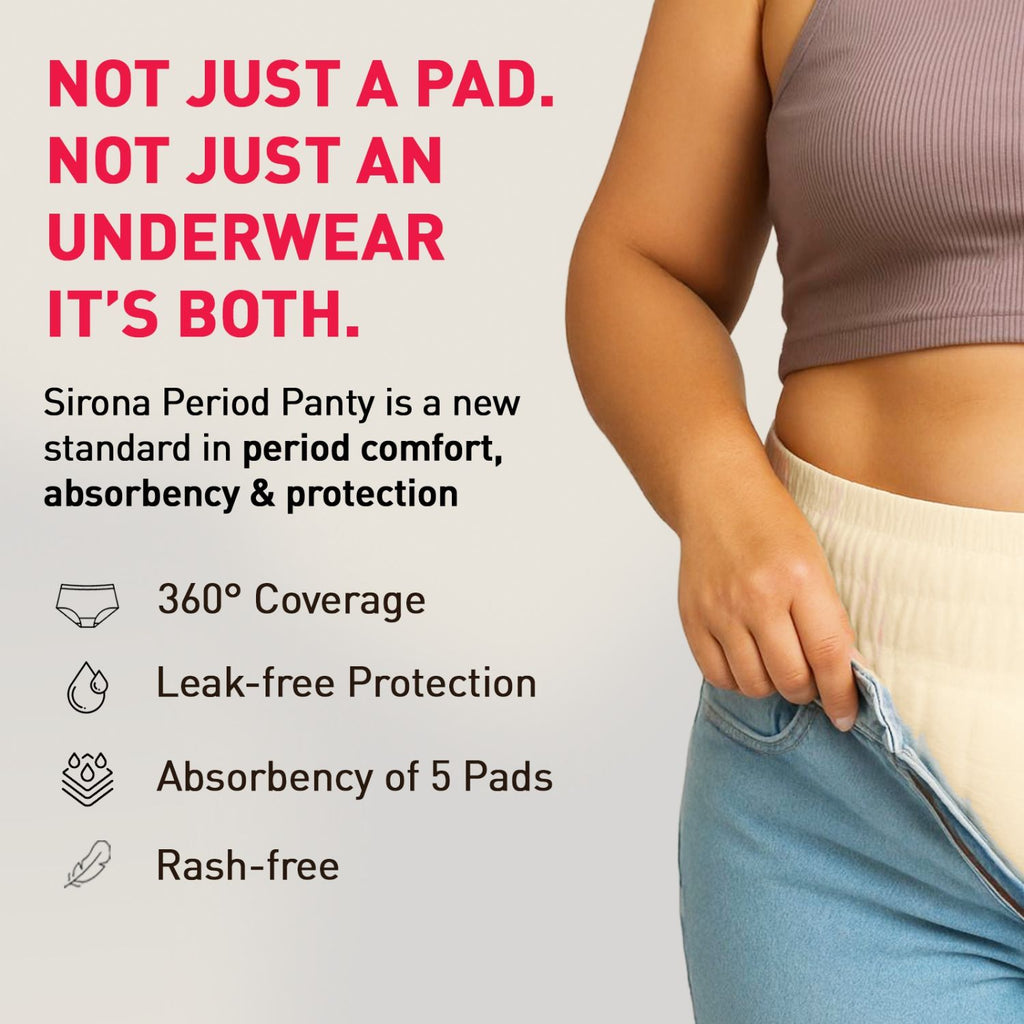 Disposable Period Panties, L-XL (36-44 inch) 360° Coverage, Leakage Protection for Heavy Flow