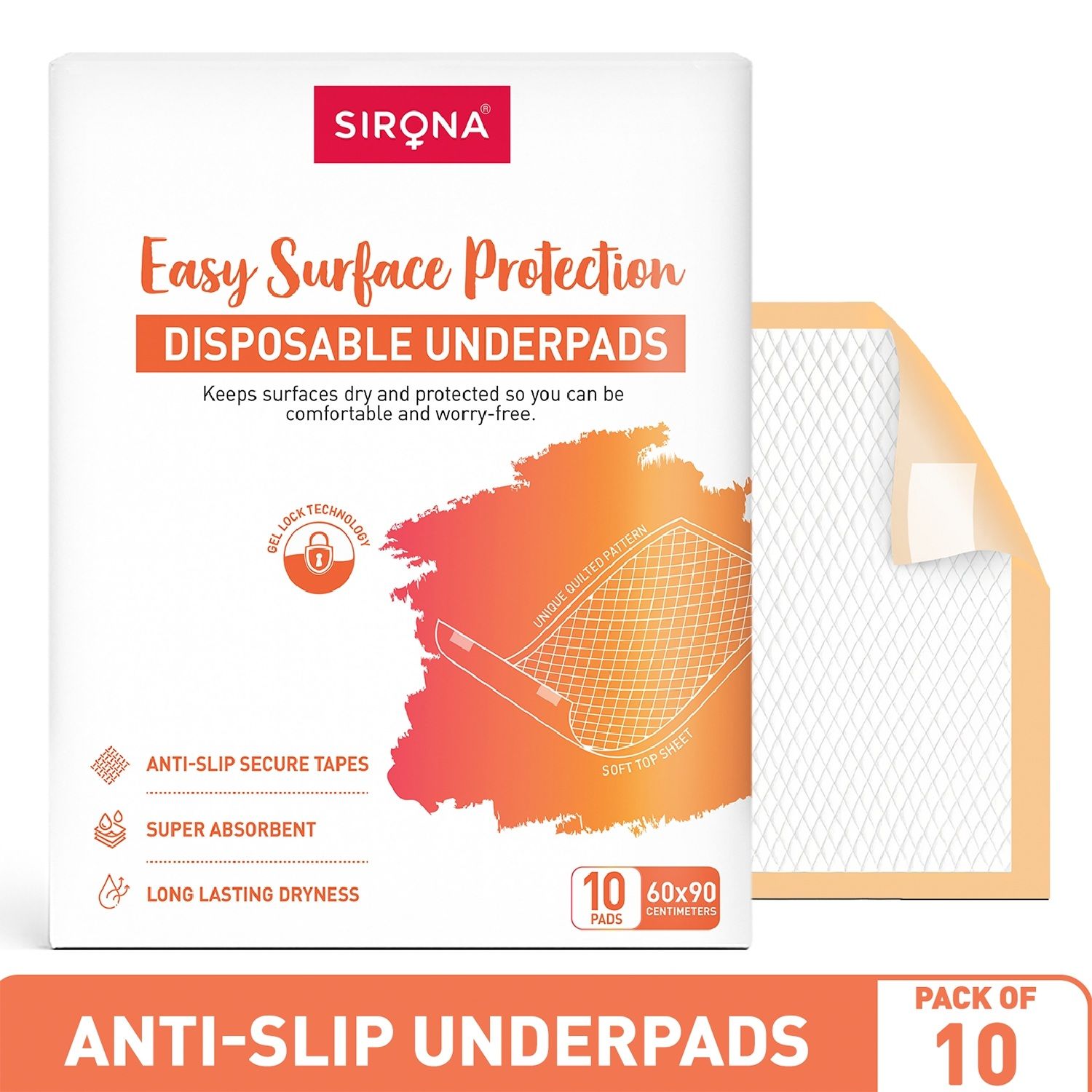 Disposable Underpads - Large, Soft & Leakproof Bed Protection with Anti-Slip Tapes