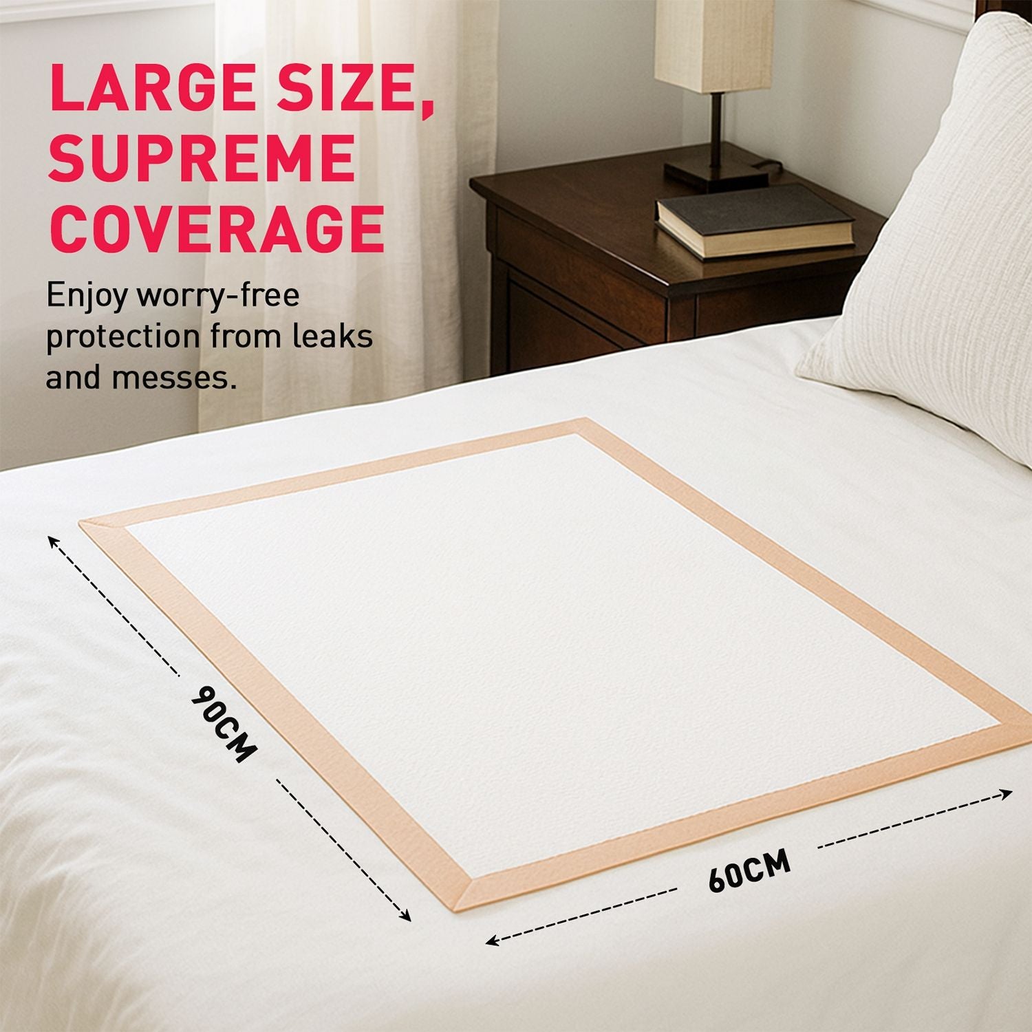 Disposable Underpads - Large, Soft & Leakproof Bed Protection with Anti-Slip Tapes