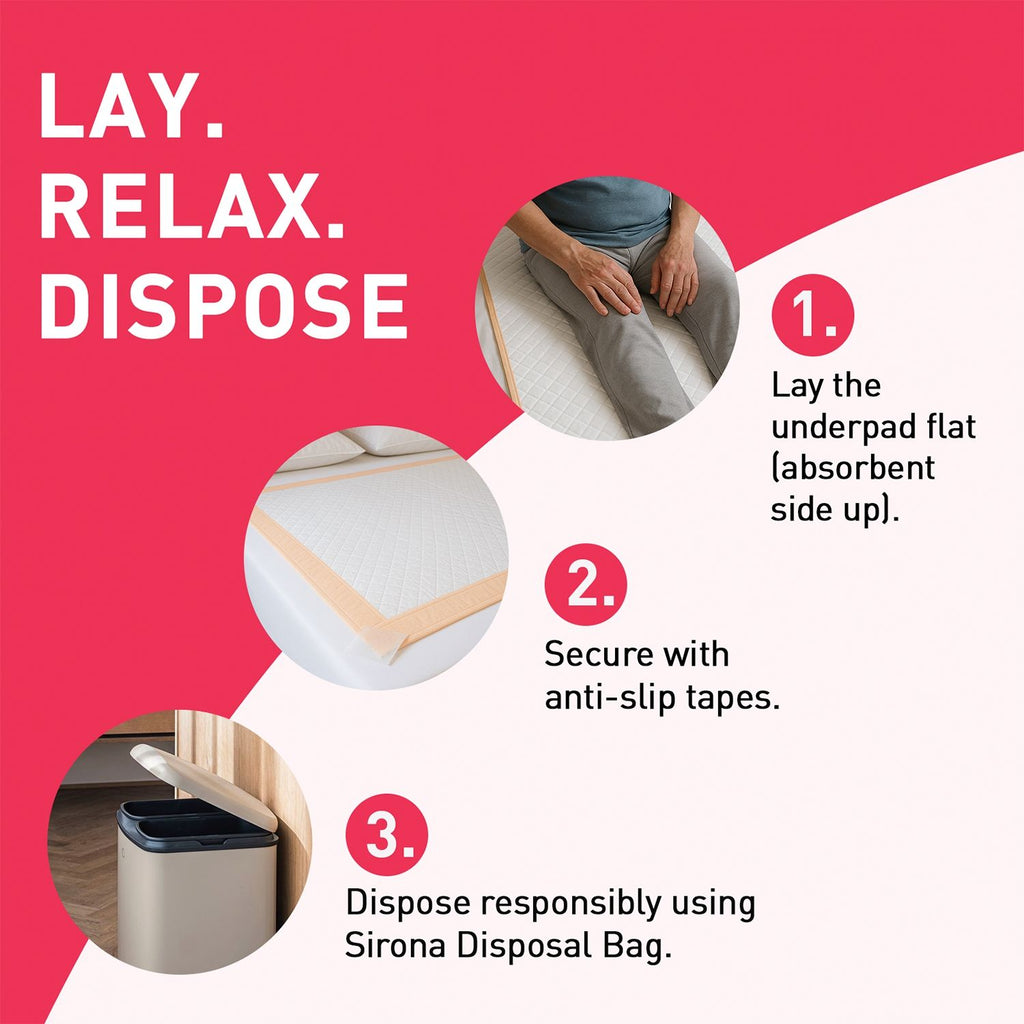 Disposable Underpads - Large, Soft & Leakproof Bed Protection with Anti-Slip Tapes