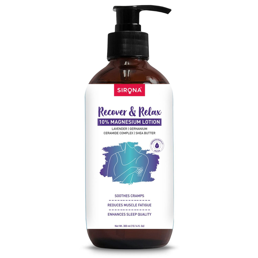 10% Magnesium Body Lotion (300 ml), For Muscle Relaxation, Cramps Relief & Better Sleep