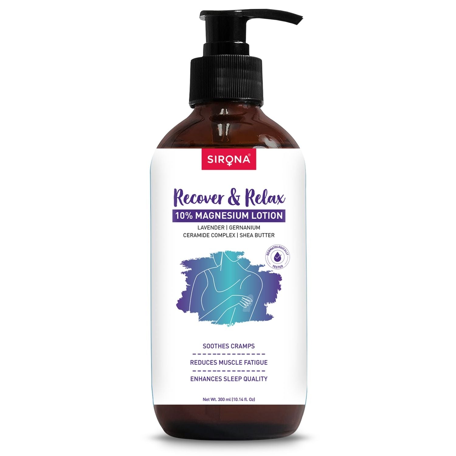 10% Magnesium Body Lotion (300 ml), For Muscle Relaxation, Cramps Relief & Better Sleep