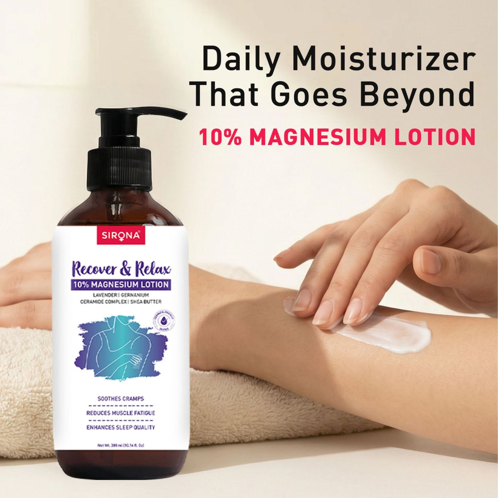10% Magnesium Body Lotion (300 ml), For Muscle Relaxation, Cramps Relief & Better Sleep