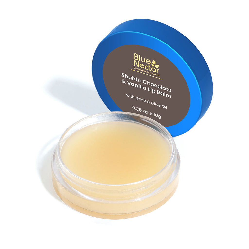 Chocolate & Vanilla Hydrating Lip Balm with Ghee for Dry Chapped Lips