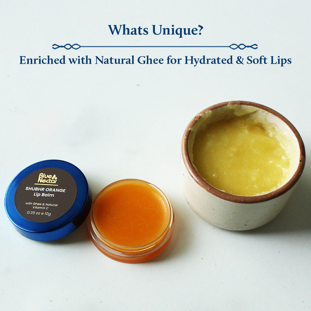 Shubhr Orange Lip Balm & Gloss with Ghee And Natural Vitamin C for Dry Chapped Lips