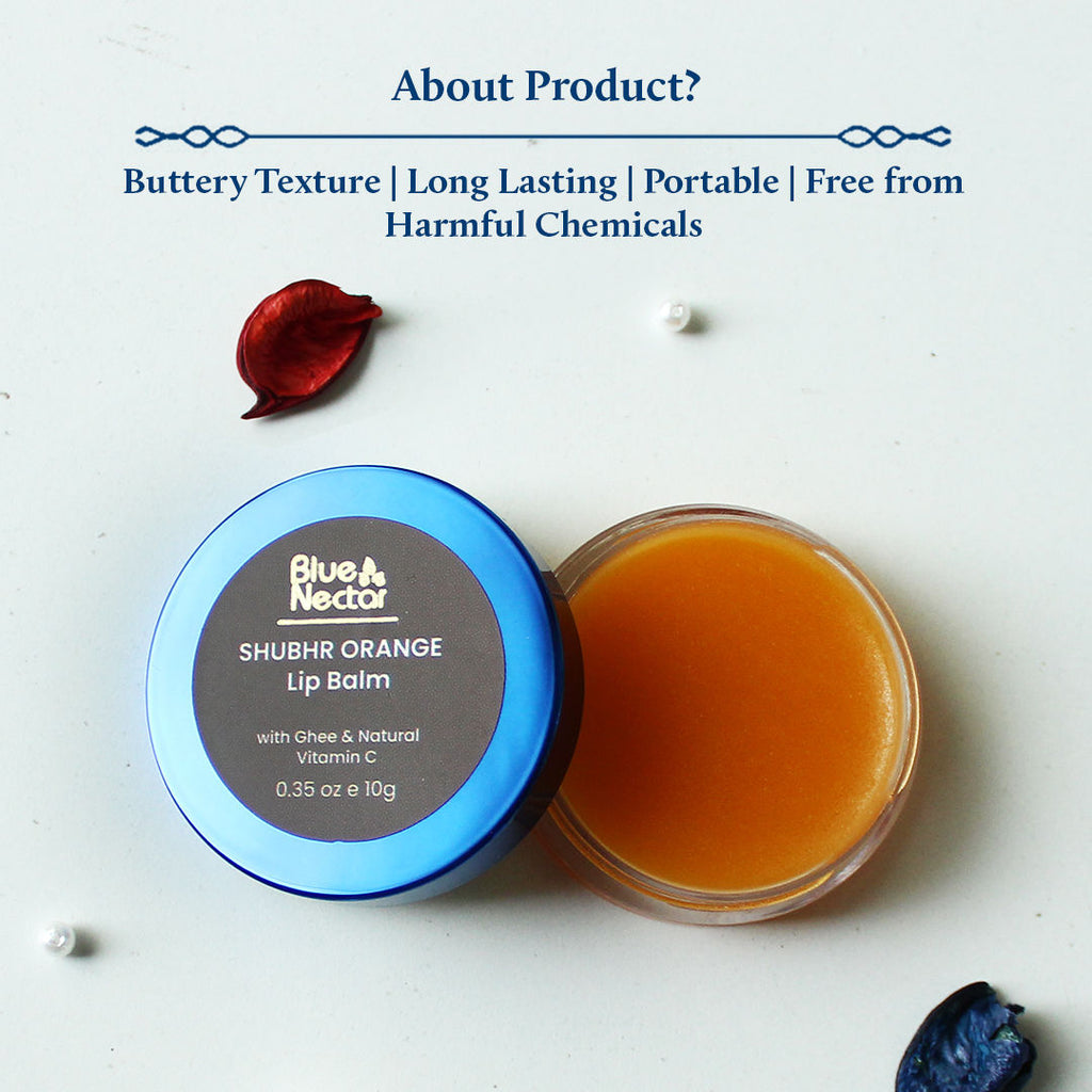 Shubhr Orange Lip Balm & Gloss with Ghee And Natural Vitamin C for Dry Chapped Lips
