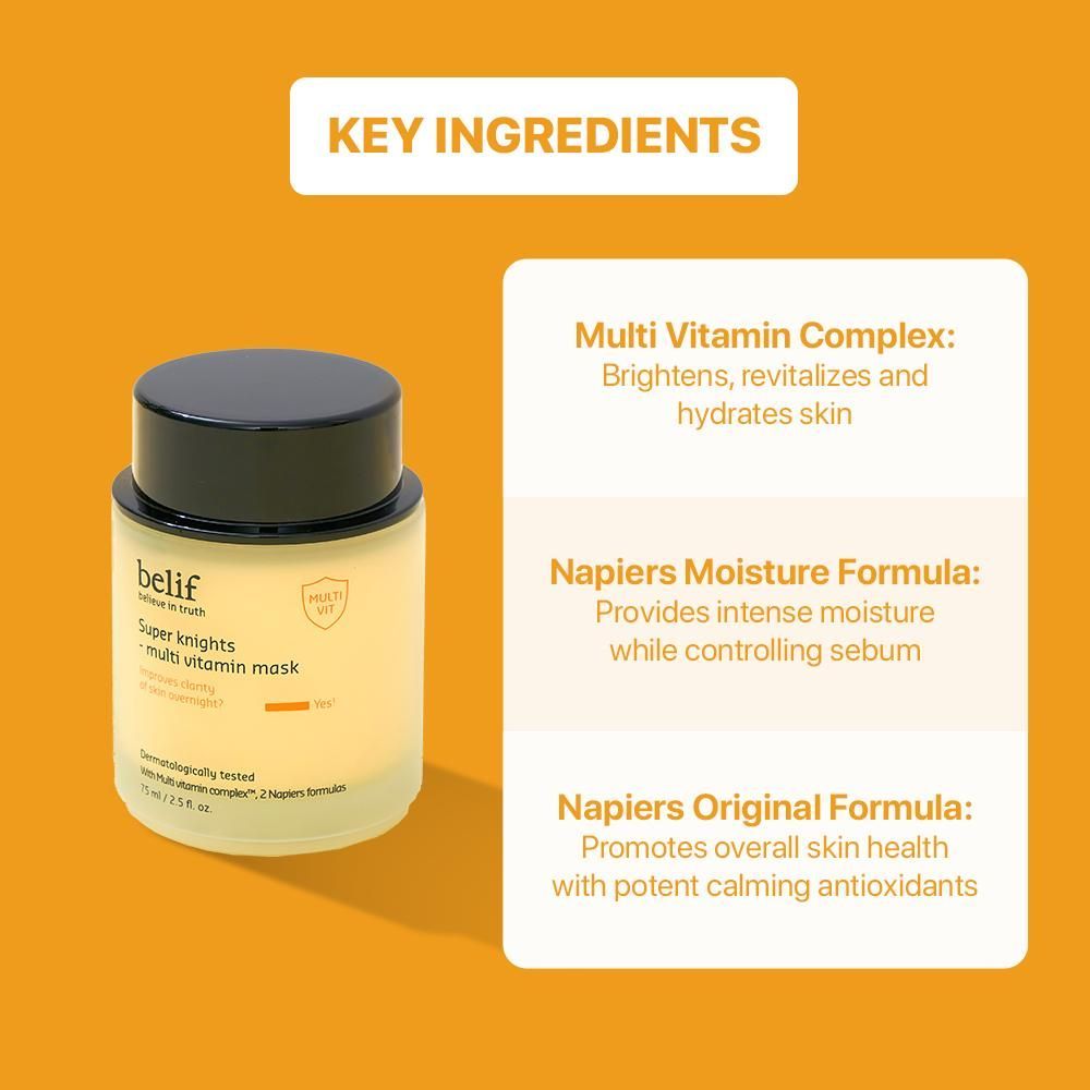 Super Knights Korean Multi Vitamin Sleeping Mask- Hydrating Vegan Night Cream with Niacinamide