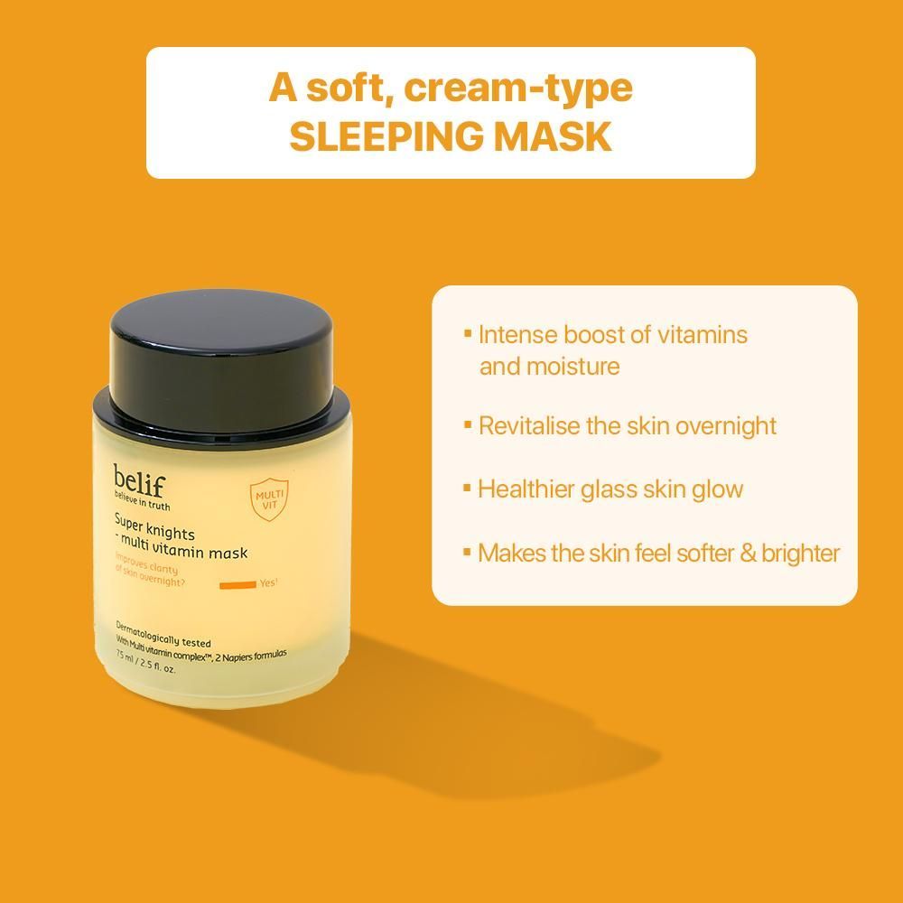 Super Knights Korean Multi Vitamin Sleeping Mask- Hydrating Vegan Night Cream with Niacinamide