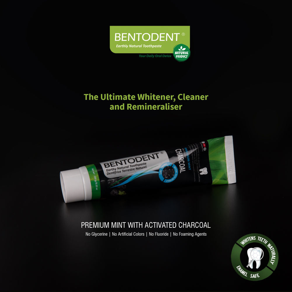 Natural & Fluoride Free Activated Charcoal Mint Teeth Whitening Toothpaste