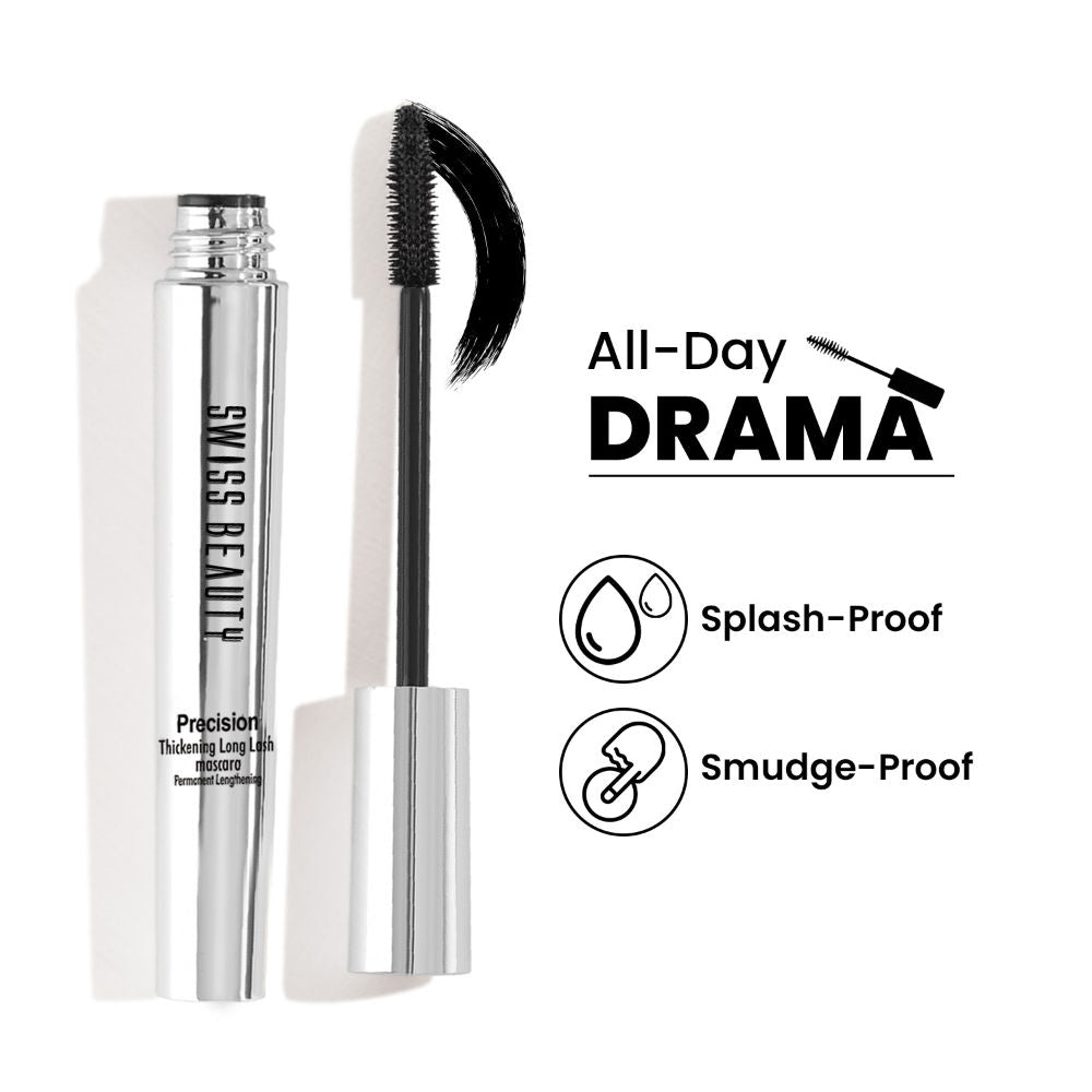 Precision Thickening Long Lash Mascara ,Waterproof , Smudge-Proof - Black