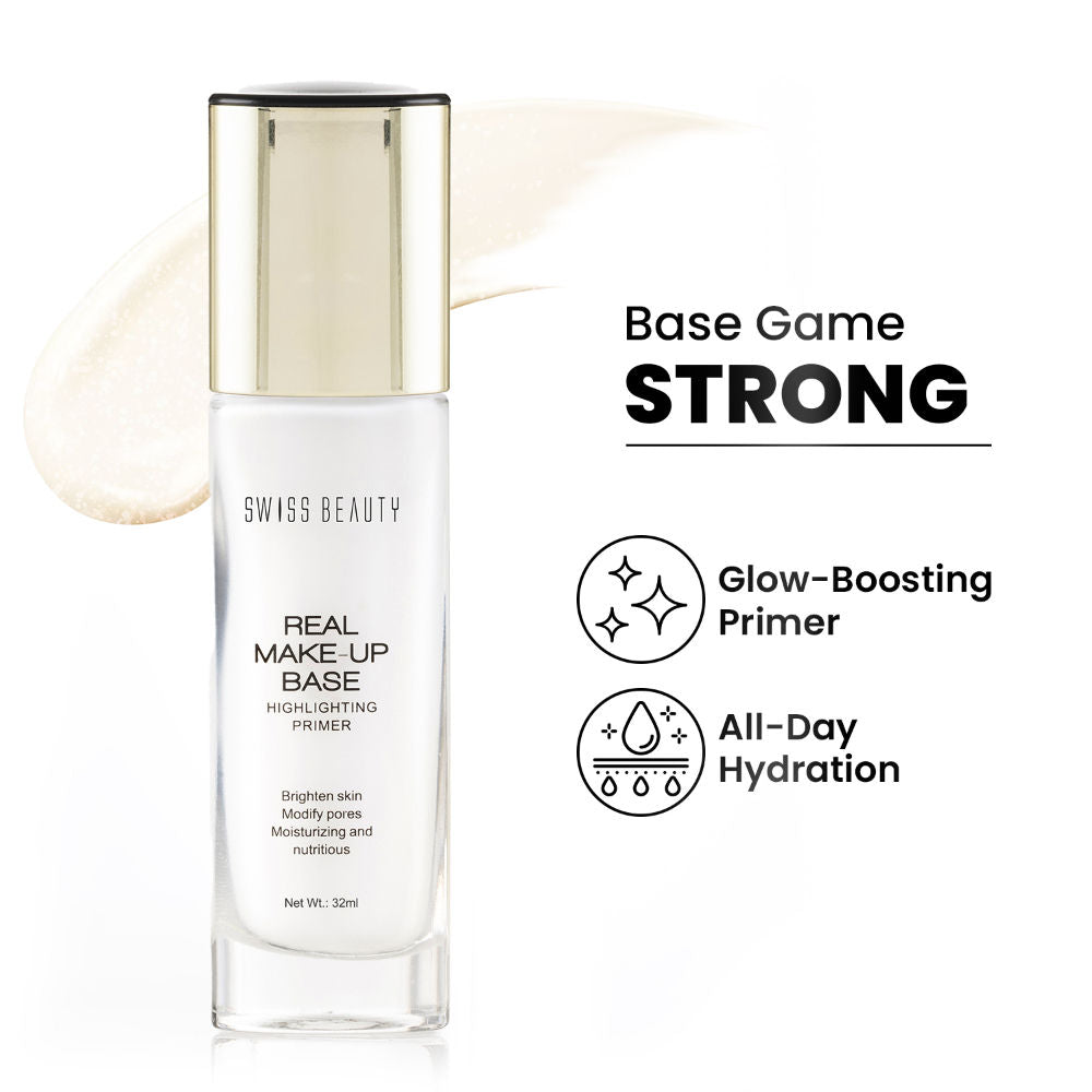 Real Make-Up Base Highlighting Primer , Brighten Skin , Modify Pore - 02 Golden Tint