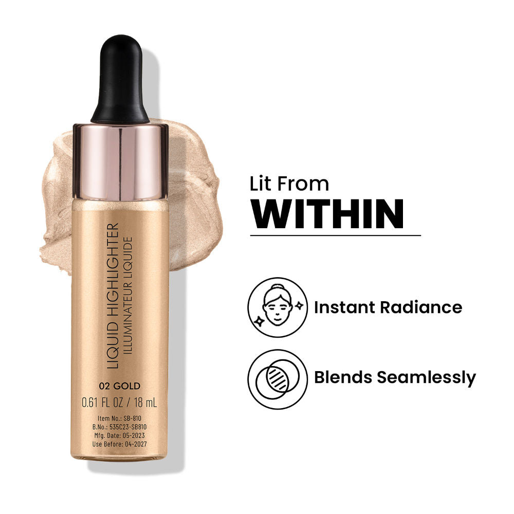 Drop and Glow Liquid Highlighter , Shimmer Shine , Dewy Finish
