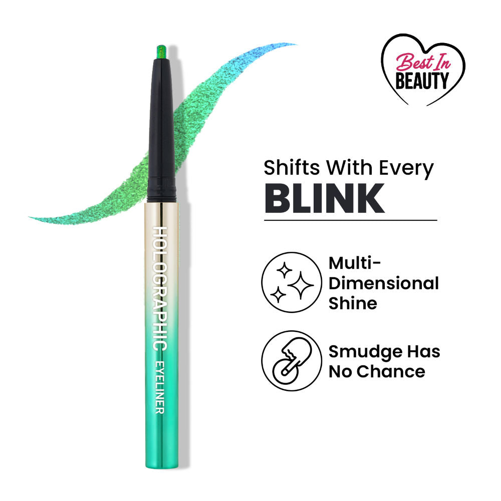 Holographic Eyeliner , Multi Chrome Effect , Water -Proof ,Smudge Proof - 6 Coloured Earth