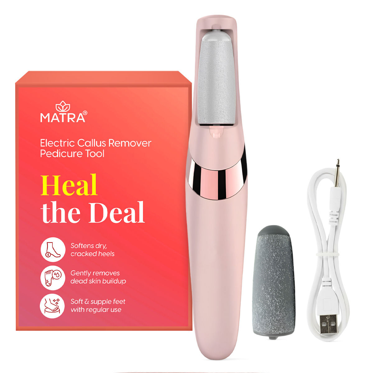Callus Remover Electric Foot Filer Exfoliator Rechargeable Soft Feet Scrubber Pedicure Tool