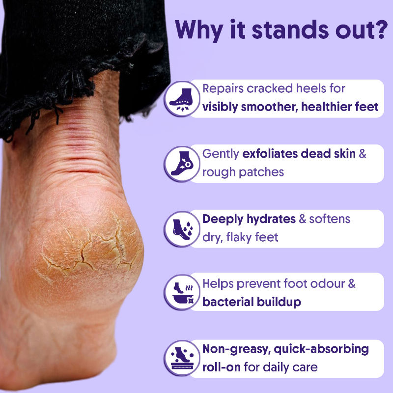 20% Urea Foot & Heel Roll On For Dry Feet & Cracked Heels,Repairs & Softens Rough Skin