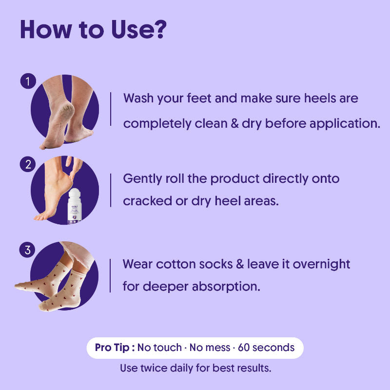 20% Urea Foot & Heel Roll On For Dry Feet & Cracked Heels,Repairs & Softens Rough Skin
