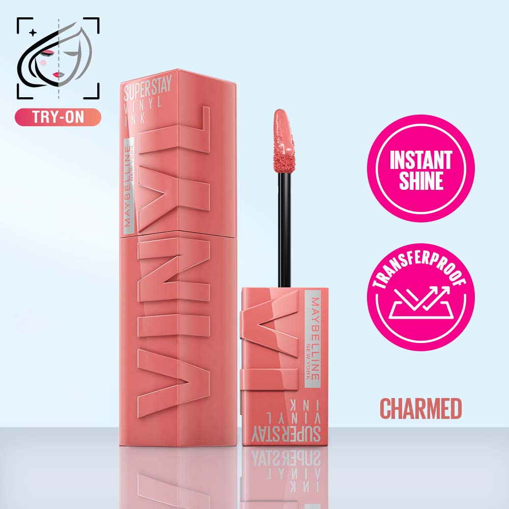 Super Stay Vinyl Ink Liquid Lipstick, Instant Shine Lasts Up To 16H - Charmed