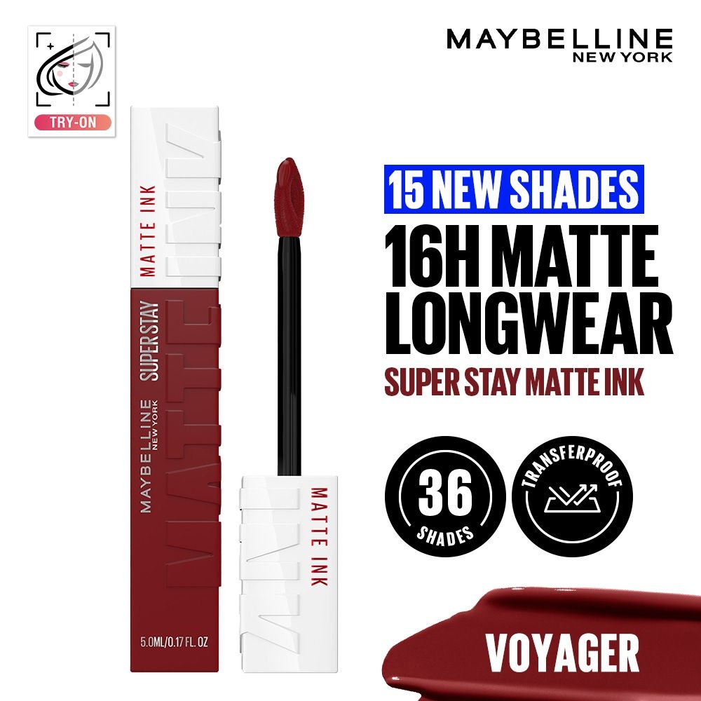 Super Stay Matte Ink Liquid Lipstick, Lasts Up to 16 Hours - 15 Lover - 50 Voyager