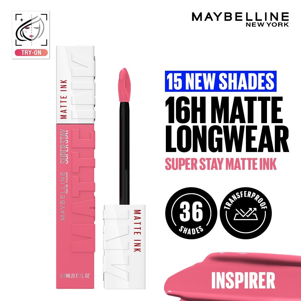 Super Stay Matte Ink Liquid Lipstick, Lasts Up to 16 Hours - 15 Lover - 125 Inspirer